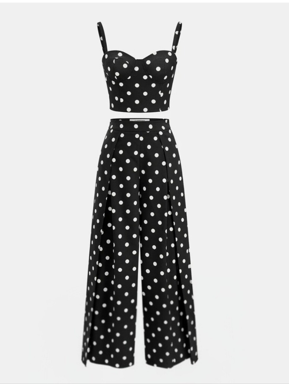 Commense Black & White Polka Dot Cami and Top Set